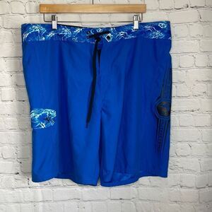 Bimini Bay Outfitters Men’s Blue Black Swim Trunks Board Shorts size 40